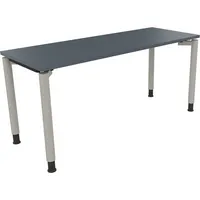 Soennecken Schreibtisch All in One, manuell höhenverstellbar, 68-82cm (H), 160x60cm (BxT), rechteckig, lavagrau / silberaluminium 400396908
