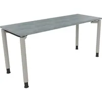 Soennecken Schreibtisch All in One, manuell höhenverstellbar, 68-82cm (H), 160x60cm (BxT), rechteckig, beton hell / silberaluminium 4003969