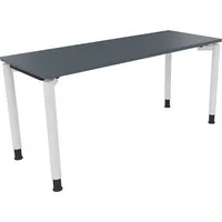 Soennecken Schreibtisch All in One, manuell höhenverstellbar, 68-82cm (H), 160x60cm (BxT), rechteckig, lavagrau / weiß 4003969081864 Soenne
