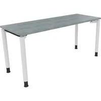 Soennecken Schreibtisch All in One, manuell höhenverstellbar, 68-82cm (H), 160x60cm (BxT), rechteckig, beton hell / weiß 4003969081888 Soen