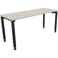 Soennecken Schreibtisch All in One, manuell höhenverstellbar, 68-82cm (H), 160x60cm (BxT), rechteckig, akazie hell / anthrazit metallic 400