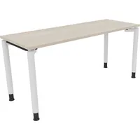 Soennecken Schreibtisch All in One, manuell höhenverstellbar, 68-82cm (H), 160x60cm (BxT), rechteckig, akazie hell / weiß 4003969081796 Soe