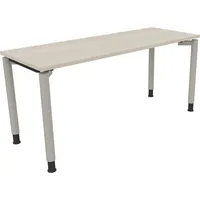 Soennecken Schreibtisch All in One, manuell höhenverstellbar, 68-82cm (H), 160x60cm (BxT), rechteckig, akazie hell / silberaluminium 400396