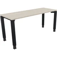 Soennecken Schreibtisch All in One, manuell höhenverstellbar, 68-82cm (H), 160x60cm (BxT), rechteckig, akazie hell / anthrazit metallic 400