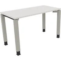 Soennecken Schreibtisch All in One, manuell höhenverstellbar, 68-82cm (H), 120x60cm (BxT), rechteckig, weiß / silberaluminium 4003969075610