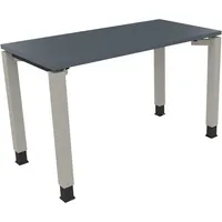 Soennecken Schreibtisch All in One, manuell höhenverstellbar, 68-82cm (H), 120x60cm (BxT), rechteckig, lavagrau / silberaluminium 400396907