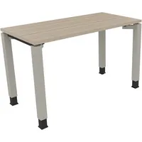 Soennecken Schreibtisch All in One, manuell höhenverstellbar, 68-82cm (H), 120x60cm (BxT), rechteckig, eiche natur / silberaluminium 400396