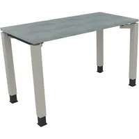 Soennecken Schreibtisch All in One, manuell höhenverstellbar, 68-82cm (H), 120x60cm (BxT), rechteckig, beton hell / silberaluminium 4003969