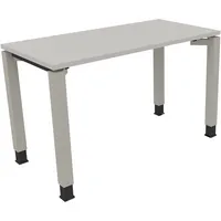 Soennecken Schreibtisch All in One, manuell höhenverstellbar, 68-82cm (H), 120x60cm (BxT), rechteckig, lichtgrau / silberaluminium 40039690