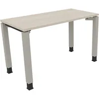 Soennecken Schreibtisch All in One, manuell höhenverstellbar, 68-82cm (H), 120x60cm (BxT), rechteckig, akazie hell / silberaluminium 400396