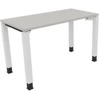 Soennecken Schreibtisch All in One, manuell höhenverstellbar, 68-82cm (H), 120x60cm (BxT), rechteckig, lichtgrau / weiß 4003969075658 Soenn