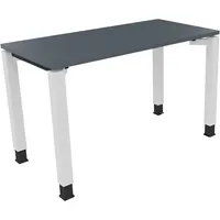 Soennecken Schreibtisch All in One, manuell höhenverstellbar, 68-82cm (H), 120x60cm (BxT), rechteckig, lavagrau / weiß 4003969075573 Soenne