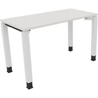 Soennecken Schreibtisch All in One, manuell höhenverstellbar, 68-82cm (H), 120x60cm (BxT), rechteckig, weiß / weiß 4003969075603 Soennecken