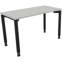 Schreibtisch all in one 1.200 x 680-820 x 600 mm (B x H x T) Vierfuß Rundrohr lichtgrau