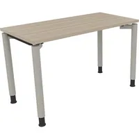 Schreibtisch all in one 1.200 x 680-820 x 600 mm (B x H x T) Vierfuß Rundrohr eiche natur