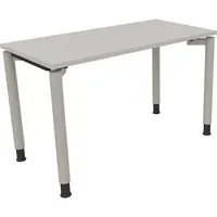 Schreibtisch all in one 1.200 x 680-820 x 600 mm (B x H x T) Vierfuß Rundrohr lichtgrau