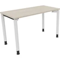 Schreibtisch all in one 1.200 x 680-820 x 600 mm (B x H x T) Vierfuß Rundrohr akazie hell