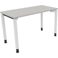 Schreibtisch all in one 1.200 x 680-820 x 600 mm (B x H x T) Vierfuß Rundrohr lichtgrau