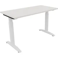 Soennecken Schreibtisch All in One, manuell höhenverstellbar, 65-85cm (H), 120x60cm (BxT), rechteckig, weiß / weiß 4003969070929 Soennecken