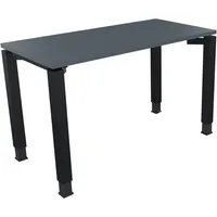 Soennecken Schreibtisch All in One, manuell höhenverstellbar, 68-82cm (H), 120x60cm (BxT), rechteckig, lavagrau / anthrazit metallic 400396