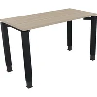 Soennecken Schreibtisch All in One, manuell höhenverstellbar, 68-82cm (H), 120x60cm (BxT), rechteckig, eiche natur / anthrazit metallic 400