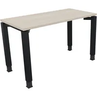 Soennecken Schreibtisch All in One, manuell höhenverstellbar, 68-82cm (H), 120x60cm (BxT), rechteckig, akazie hell / anthrazit metallic 400