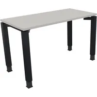 Soennecken Schreibtisch All in One, manuell höhenverstellbar, 68-82cm (H), 120x60cm (BxT), rechteckig, lichtgrau / anthrazit metallic 40039