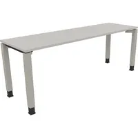 Soennecken Schreibtisch All in One, manuell höhenverstellbar, 68-82cm (H), 200x60cm (BxT), rechteckig, lichtgrau / silberaluminium 40039690