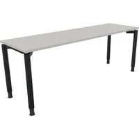 Soennecken Schreibtisch All in One, manuell höhenverstellbar, 68-82cm (H), 200x60cm (BxT), rechteckig, lichtgrau / anthrazit metallic 40039