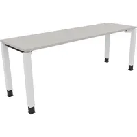 Soennecken Schreibtisch All in One, manuell höhenverstellbar, 68-82cm (H), 200x60cm (BxT), rechteckig, lichtgrau / weiß 4003969079687 Soenn