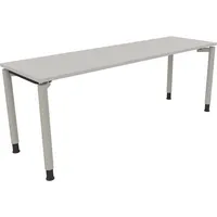 Soennecken Schreibtisch All in One, manuell höhenverstellbar, 68-82cm (H), 200x60cm (BxT), rechteckig, lichtgrau / silberaluminium 40039690