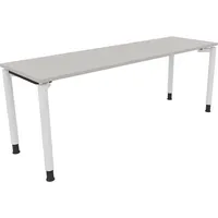 Soennecken Schreibtisch All in One, manuell höhenverstellbar, 68-82cm (H), 200x60cm (BxT), rechteckig, lichtgrau / weiß 4003969083400 Soenn