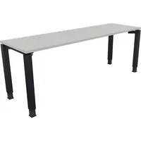 Soennecken Schreibtisch All in One, manuell höhenverstellbar, 68-82cm (H), 200x60cm (BxT), rechteckig, lichtgrau / anthrazit metallic 40039