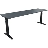 Soennecken Schreibtisch All in One, manuell höhenverstellbar, 65-85cm (H), 200x60cm (BxT), rechteckig, lavagrau / anthrazit metallic 400396