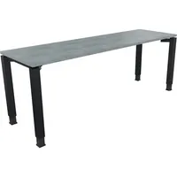 Soennecken Schreibtisch All in One, manuell höhenverstellbar, 68-82cm (H), 200x60cm (BxT), rechteckig, beton hell / anthrazit metallic 4003