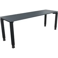 Soennecken Schreibtisch All in One, manuell höhenverstellbar, 68-82cm (H), 200x60cm (BxT), rechteckig, lavagrau / anthrazit metallic 400396