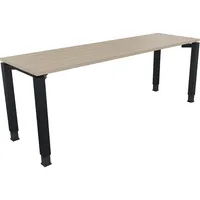 Soennecken Schreibtisch All in One, manuell höhenverstellbar, 68-82cm (H), 200x60cm (BxT), rechteckig, eiche natur / anthrazit metallic 400