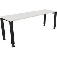 Soennecken Schreibtisch All in One, manuell höhenverstellbar, 68-82cm (H), 200x60cm (BxT), rechteckig, weiß / anthrazit metallic 4003969079
