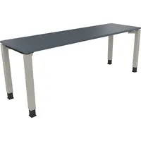Soennecken Schreibtisch All in One, manuell höhenverstellbar, 68-82cm (H), 200x60cm (BxT), rechteckig, lavagrau / silberaluminium 400396907
