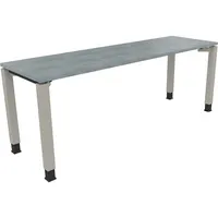 Soennecken Schreibtisch All in One, manuell höhenverstellbar, 68-82cm (H), 200x60cm (BxT), rechteckig, beton hell / silberaluminium 4003969