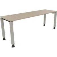 Soennecken Schreibtisch All in One, manuell höhenverstellbar, 68-82cm (H), 200x60cm (BxT), rechteckig, eiche natur / silberaluminium 400396