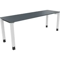 Soennecken Schreibtisch All in One, manuell höhenverstellbar, 68-82cm (H), 200x60cm (BxT), rechteckig, lavagrau / weiß 4003969079724 Soenne