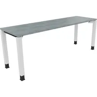 Soennecken Schreibtisch All in One, manuell höhenverstellbar, 68-82cm (H), 200x60cm (BxT), rechteckig, beton hell / weiß 4003969079694 Soen