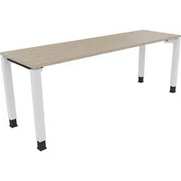 Soennecken Schreibtisch All in One, manuell höhenverstellbar, 68-82cm (H), 200x60cm (BxT), rechteckig, eiche natur / weiß 4003969079625 Soe