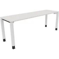 Soennecken Schreibtisch All in One, manuell höhenverstellbar, 68-82cm (H), 200x60cm (BxT), rechteckig, weiß / weiß 4003969079779 Soennecken