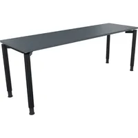 Soennecken Schreibtisch All in One, manuell höhenverstellbar, 68-82cm (H), 200x60cm (BxT), rechteckig, lavagrau / anthrazit metallic 400396