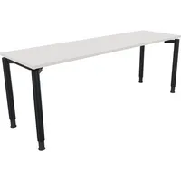 Soennecken Schreibtisch All in One, manuell höhenverstellbar, 68-82cm (H), 200x60cm (BxT), rechteckig, weiß / anthrazit metallic 4003969083