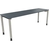 Soennecken Schreibtisch All in One, manuell höhenverstellbar, 68-82cm (H), 200x60cm (BxT), rechteckig, lavagrau / silberaluminium 400396908