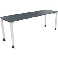 Soennecken Schreibtisch All in One, manuell höhenverstellbar, 68-82cm (H), 200x60cm (BxT), rechteckig, lavagrau / weiß 4003969083431 Soenne