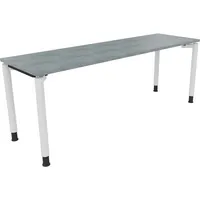 Soennecken Schreibtisch All in One, manuell höhenverstellbar, 68-82cm (H), 200x60cm (BxT), rechteckig, beton hell / weiß 4003969083486 Soen